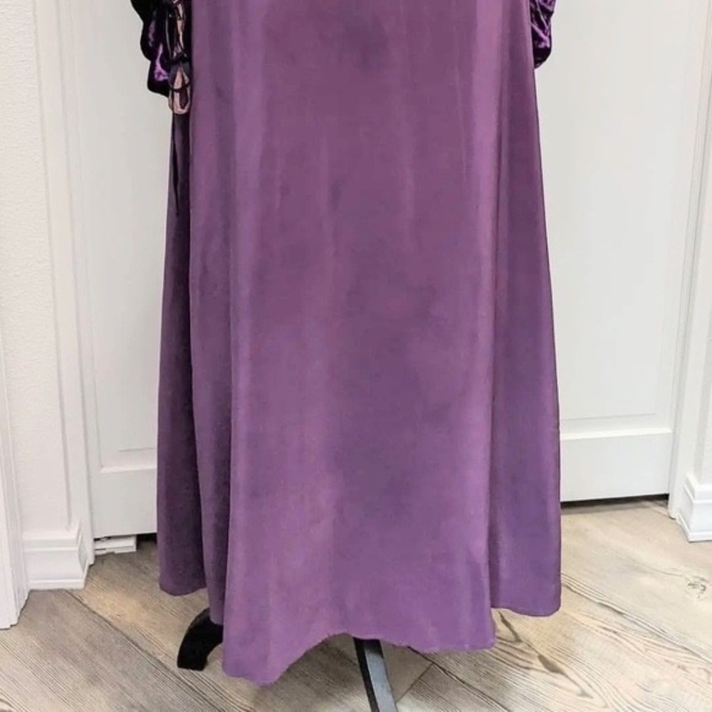 Vintage LINDA HARRIS Princess Dress Long Maxi Purple Silk Velvet - SMALL - Picture 13 of 13